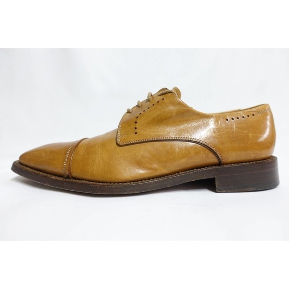 FRATELLI BORGIOLI Men Dress Shoes Cap-Toe Brown Leather Italy 11M,US/10.5UK/45E main image 8